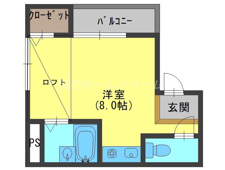 モアライフ門真(ワンルーム/1階)の間取り写真