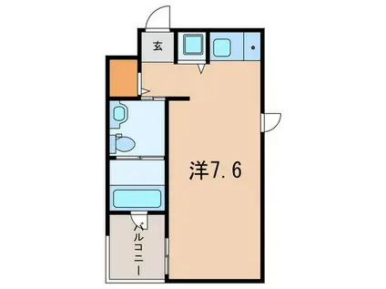 クインズビル(ワンルーム/4階)の間取り写真