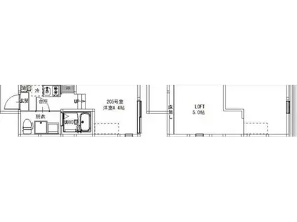 東四つ木1丁目B(ワンルーム/2階)の間取り写真