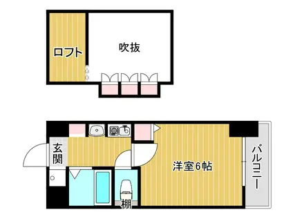 エステムコート難波ミューステージ(1K/4階)の間取り写真