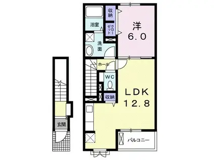 ベラルーチェヒミコ(1LDK/2階)の間取り写真