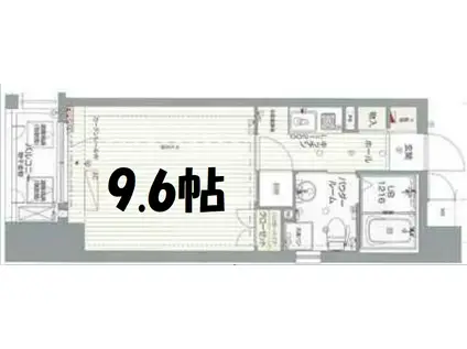 エイペックス東心斎橋I(1K/2階)の間取り写真