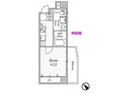 ストリーム多摩川(1K/2階)の間取り写真