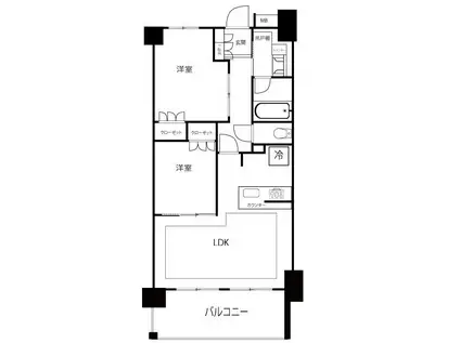 パレステージ江北(2LDK/2階)の間取り写真