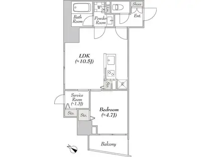 ルミーク北品川(1SLDK/3階)の間取り写真