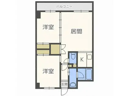 ハピネス335(2LDK/4階)の間取り写真