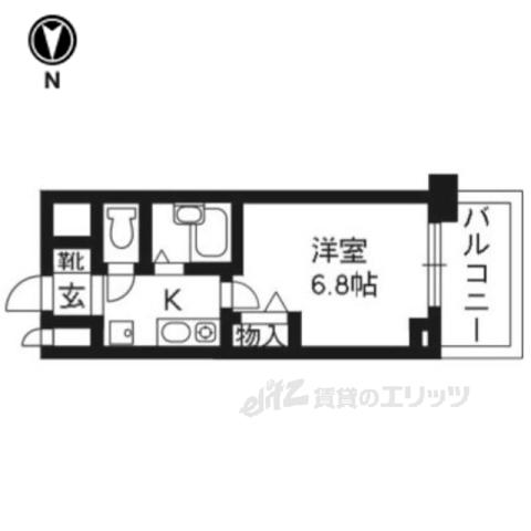 デリード烏丸西(1K/3階)の間取り写真