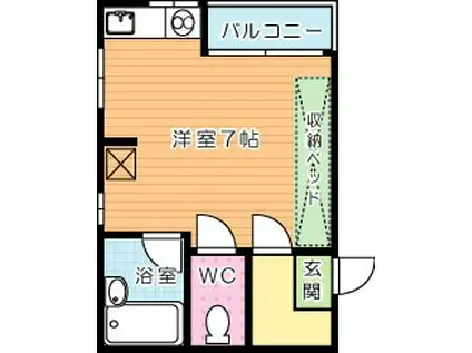 オアシス門司港II(ワンルーム/1階)の間取り写真