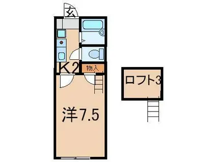 アトレ2号館(1K/2階)の間取り写真