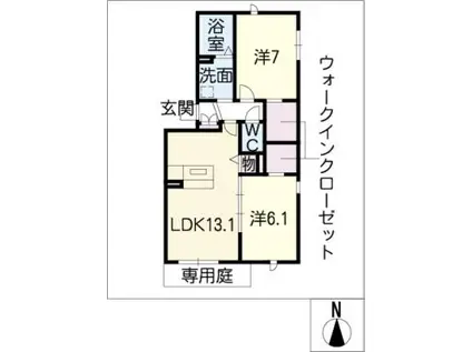 フェリスタ(2LDK/1階)の間取り写真