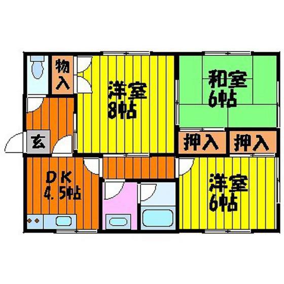 アネックス門田(3DK/2階)の間取り写真