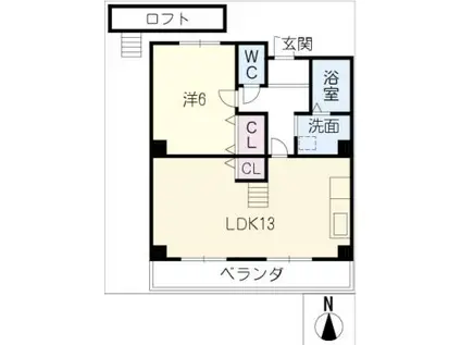 三幸マンション(1LDK/4階)の間取り写真
