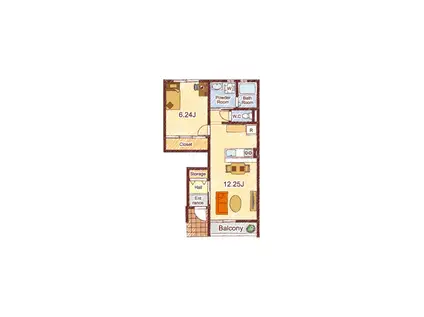 セリオメゾン中戸次(1LDK/1階)の間取り写真