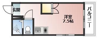 レジェンド庚午中(ワンルーム/2階)の間取り写真
