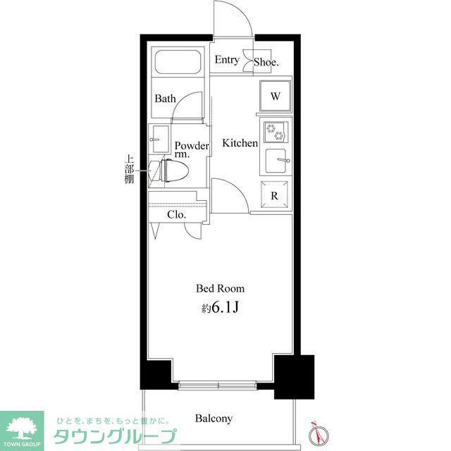 COURT BLANCHE(1K/1階)の間取り写真