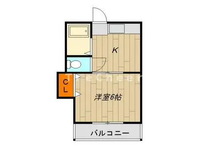 第13丸三マンション(1K/2階)の間取り写真