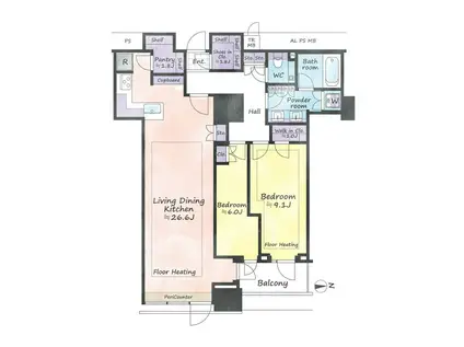 三田ガーデンヒルズ(2SLDK/10階)の間取り写真