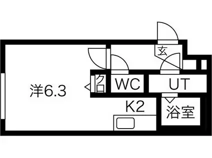プレジール(ワンルーム/3階)の間取り写真