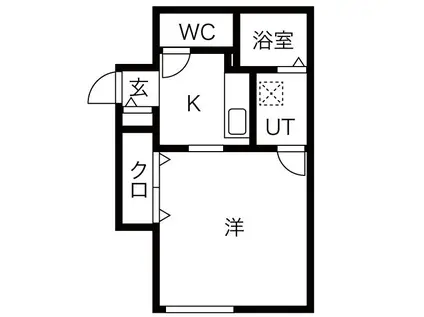 BRILLIANT(1K/1階)の間取り写真