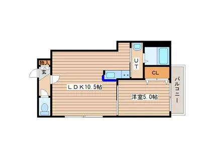 NOVA発寒南(1LDK/4階)の間取り写真