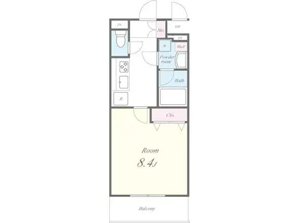 プローシュ(1K/1階)の間取り写真