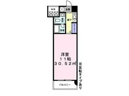 ティラヴェント 北梅田(1K/6階)の間取り写真