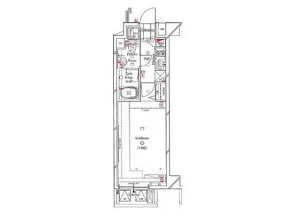 ガリシア菊川エストゥディオ(1K/3階)の間取り写真