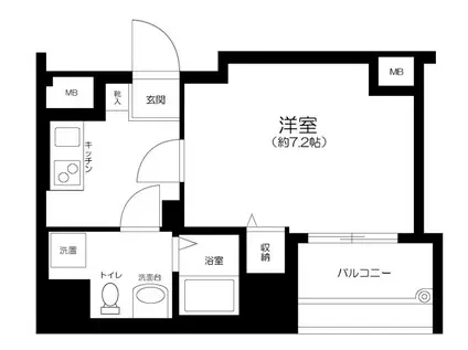 ディアレイシャス王子神谷(1K/2階)の間取り写真