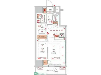 高島平THEGARDENレジデンス(1LDK/6階)の間取り写真