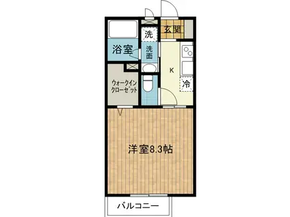 CHARMANT(1K/1階)の間取り写真