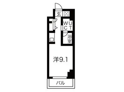 スパシエ東神奈川(ワンルーム/8階)の間取り写真