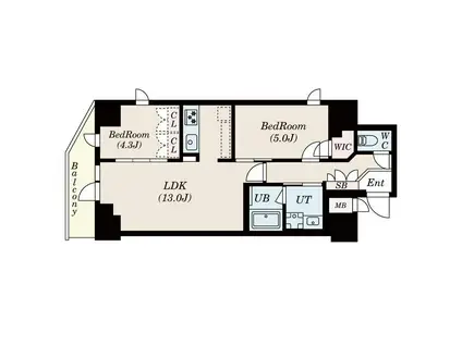 S-RESIDENCE駒沢大学駅前(2LDK/6階)の間取り写真