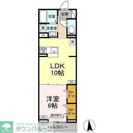 セレスティア高島平III(1LDK/2階)の間取り写真