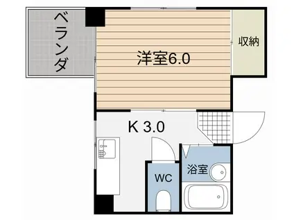 スカイコーポ住吉(1K/3階)の間取り写真
