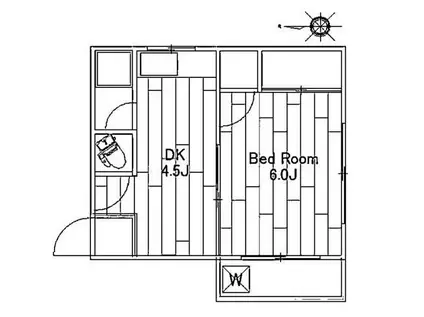 コーポえのき(1K/5階)の間取り写真
