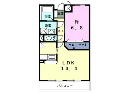 メゾン・アルカンシエル(1LDK/2階)の間取り写真