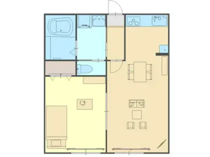 シティハイムアサカB(1LDK/1階)の間取り写真