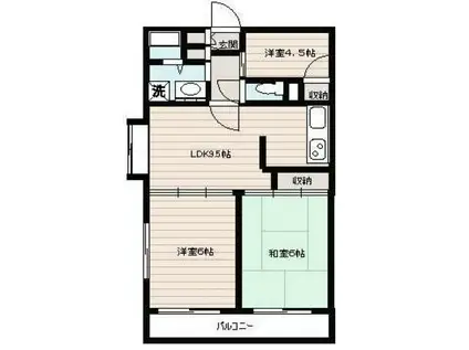 プロミネンス市川PART1(3LDK/1階)の間取り写真