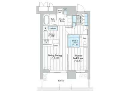 パークコート浜離宮ザタワー(1LDK/12階)の間取り写真