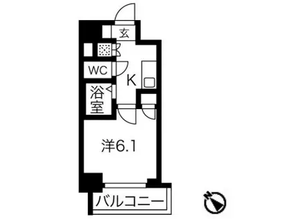 スパシエアルテシモベッタ(1K/5階)の間取り写真