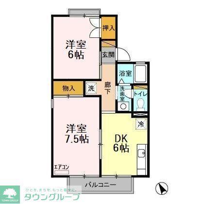 ファーストヴューラー十壱番館(2DK/2階)の間取り写真
