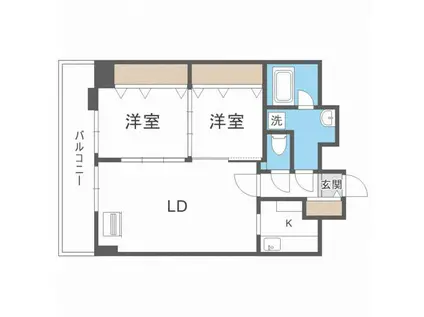 TEADA北4条 ティーダ北4条(2LDK/11階)の間取り写真