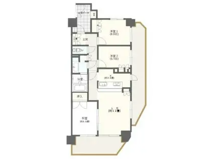 藤和シティーホームズ小竹向原(3LDK/2階)の間取り写真