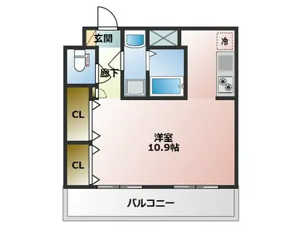 エスティメゾン南行徳(ワンルーム/5階)の間取り写真