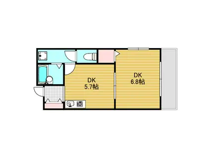 プルス塚本(1DK/3階)の間取り写真