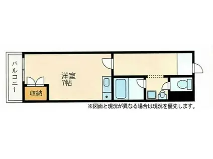 ロイヤルパレス(ワンルーム/2階)の間取り写真