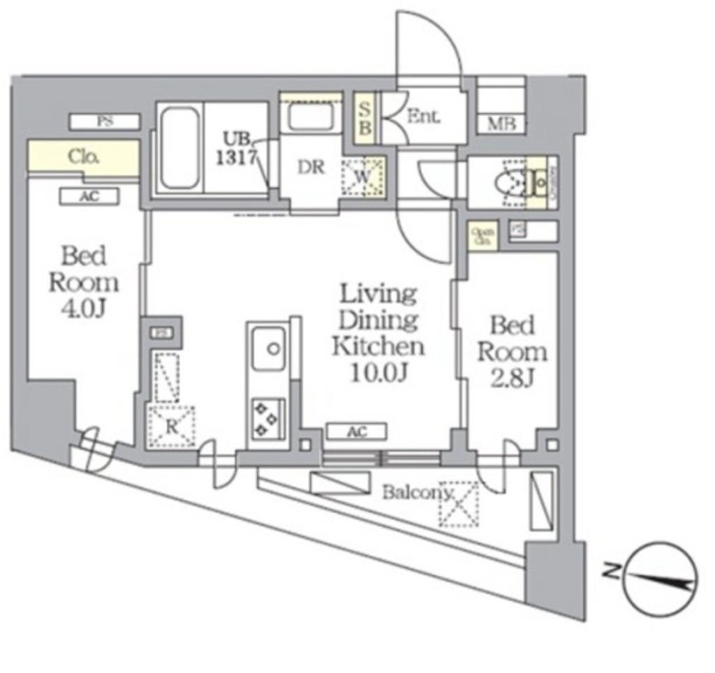 NOGATA RESIDENCE(2LDK/3階)の間取り写真