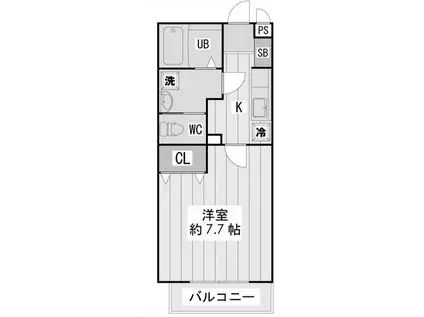 ベイサイドマナーユキ(1K/1階)の間取り写真