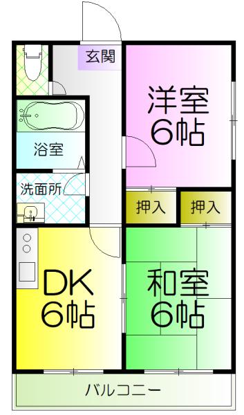 ラ・メゾン坂口(2DK/4階)の間取り写真