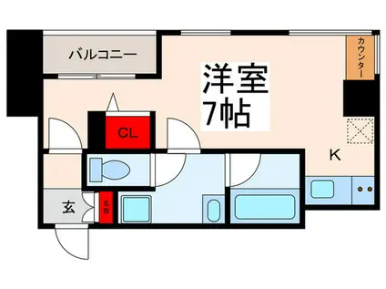 ヴィラロイヤルミッドスクエア人形町(ワンルーム/3階)の間取り写真